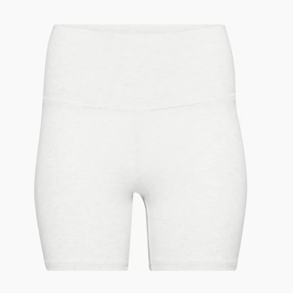 Heather Cloud White TNA Chill Biker Shorts 5”